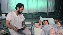 Possessed brunette hottie Charlotte Sartre cuffed in bed in abandoned hospital by her bf Tommy Pistol gets throat and pussy and ass fucked by group of ghosts